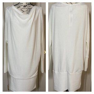 J mode USA sweater Dress Off White Lined Soft Boatneck Women’s Size XL